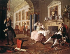 The Tête à Tête, from Marriage à la Mode
William Hogarth. c. 1743 C.E. Oil on canvas