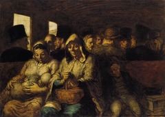 Third Class Carriage
c. 1862
Artist: Daumier
Period: Realism
Poor huddled in the third-class compartment.