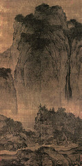 Travelers among Mountains and Streams. Fan Kuan. c 1000 ce. ink and colors on silk