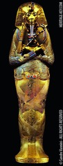 Tutankhamun's tomb, innermost coffin, New Kingdom, 18th Dynasty. c. 1323 bce gold with inlay of enamel and semiprecious stones