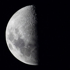 Which photo shows what we call a first-quarter moon?