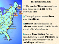 Why were the Intolerable Acts were passed?